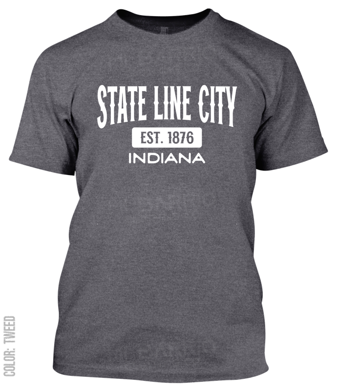 State Line City, Indiana Athletic T-Shirt