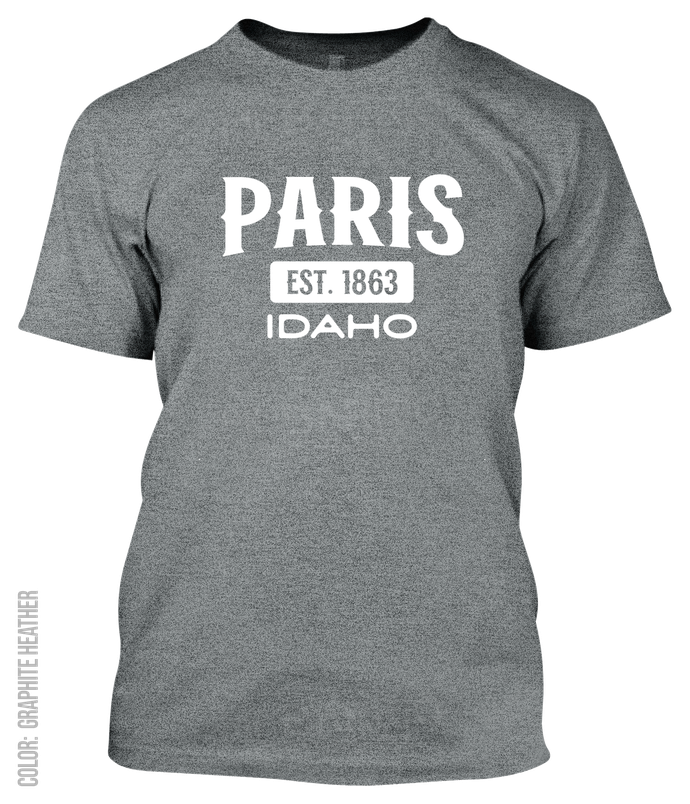 Paris, Idaho Athletic T-Shirt